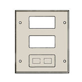 Hubbell HBL6747RRFGY 3 Gang Cover Plate